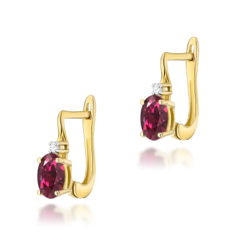 Ohrringe K0011 Rodolit 2 x 0,50ct Gelbgold
