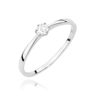 Pierścionek W0579 Diament Laboratoryjny 0,10ct białe złoto