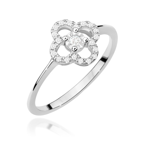 Ring W0627 Diamant 0,03ct Weißgold
