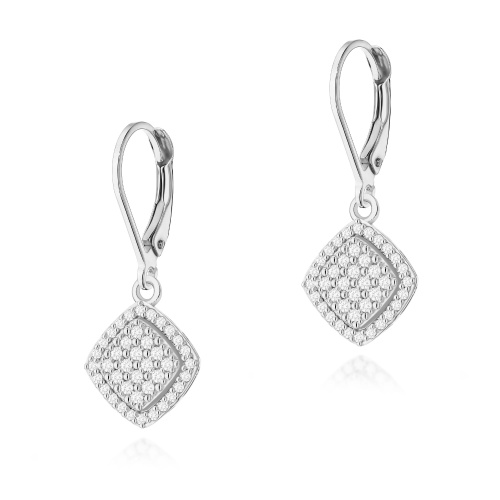 Boucles d’oreilles K0568 avec diamants Or blanc