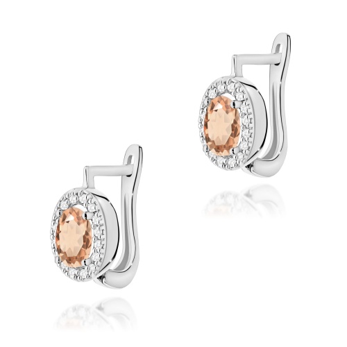 Boucles d’oreilles K0574 Morganite 2 x 0,40ct Or blanc