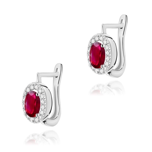 Boucles d’oreilles K0574 Rubis 2 x 0,60ct Or blanc