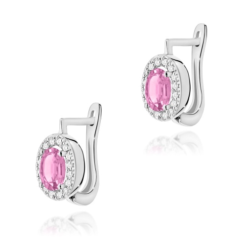 Boucles d’oreilles K0574 Saphir rose 2 x 0,45ct Or blanc