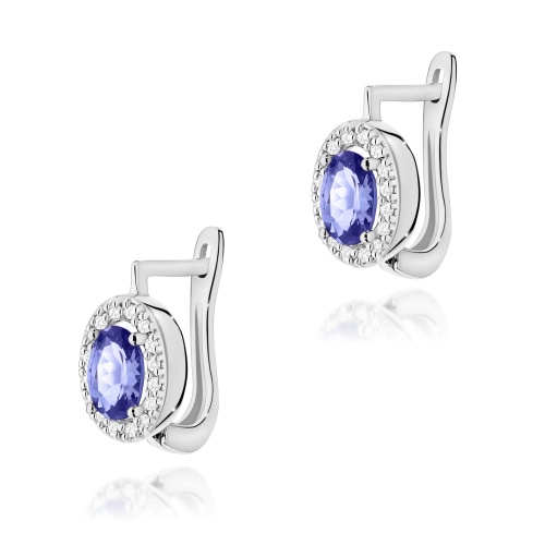 Boucles d’oreilles K0574 Tanzanite 2 x 0,40ct Or blanc