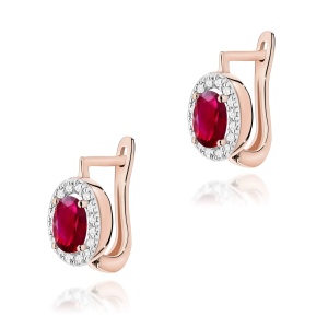 Kolczyki K0574 Rubin 2 x 0,60ct różowe złoto