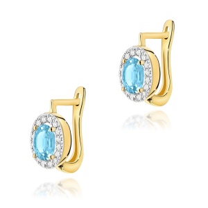 Kolczyki K0574 Topaz Swiss 2 x 0,50ct żółe złoto
