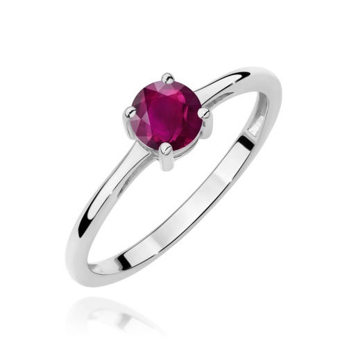 Pierścionek W0656 Rodolit 0,60ct białe złoto