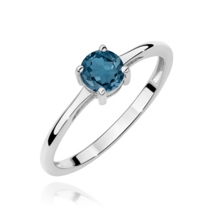Pierścionek W0656 Topaz London Blue 0,50ct białe złoto