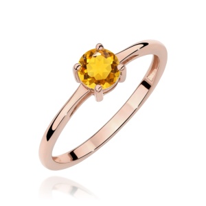 Pierścionek W0656 Cytryn 0,50ct różowe złoto