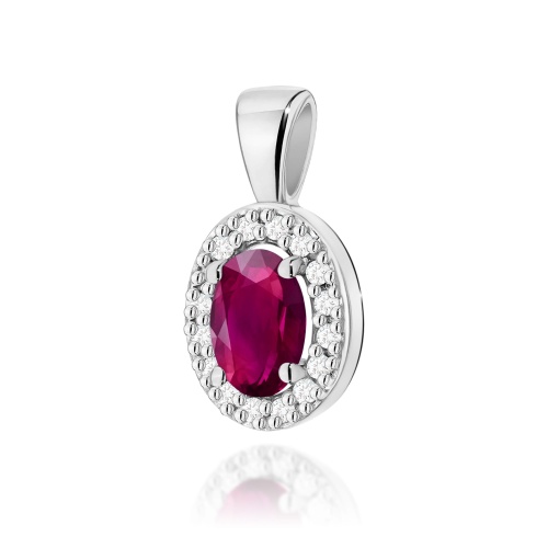 Pendentif Z0574 Rhodolite 0,50ct Or blanc
