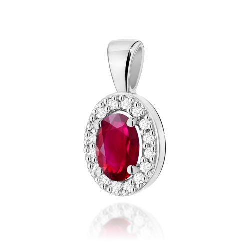 Pendentif Z0574 Rubis 0,60ct Or blanc