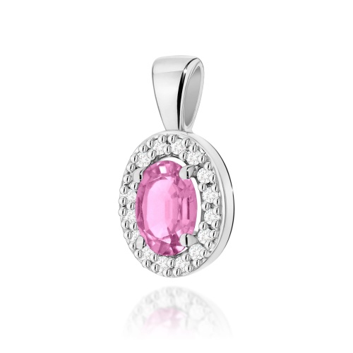 Pendentif Z0574 Saphir rose 0,45ct Or blanc