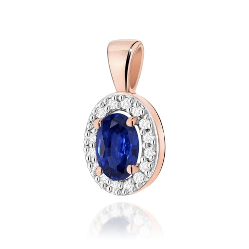 Pendentif Z0574 Saphir 0,70ct Or rose