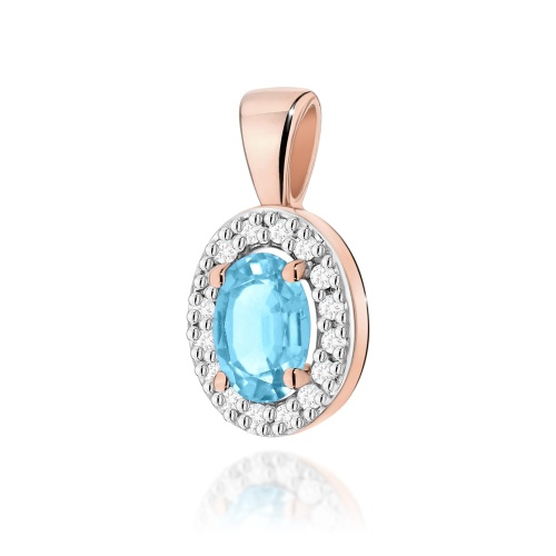 Pendentif Z0574 Topaze  Swiss 0,50ct Or rose