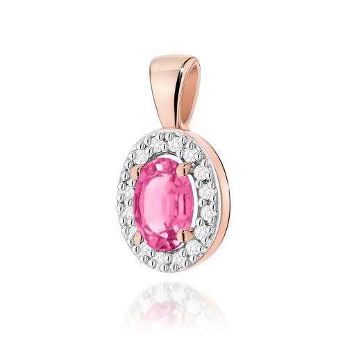 Pendentif Z0574 Topaze  rose 0,50ct Or rose