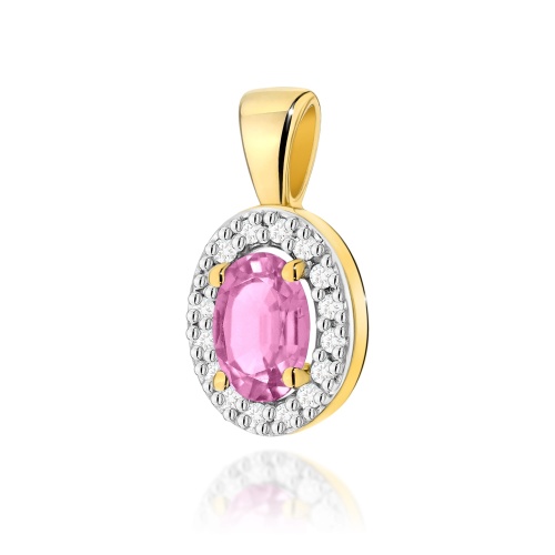 Pendentif Z0574 Saphir rose 0,45ct Or jaune