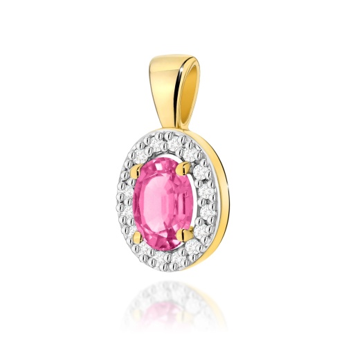 Pendentif Z0574 Topaze  rose 0,50ct Or jaune