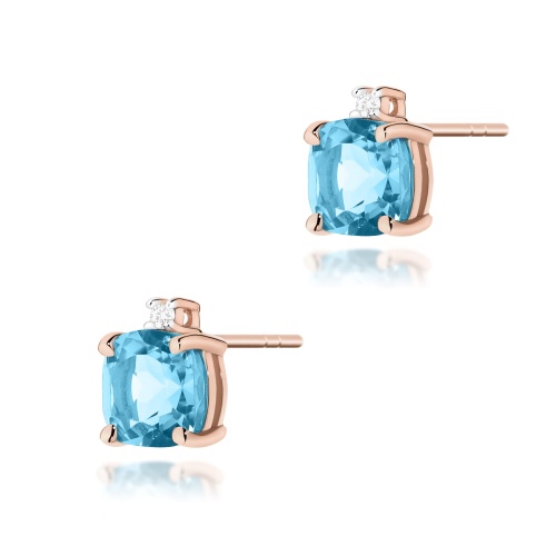 Kolczyki K0573 Topaz Swiss 2 x 1,10ct różowe złoto sztyft
