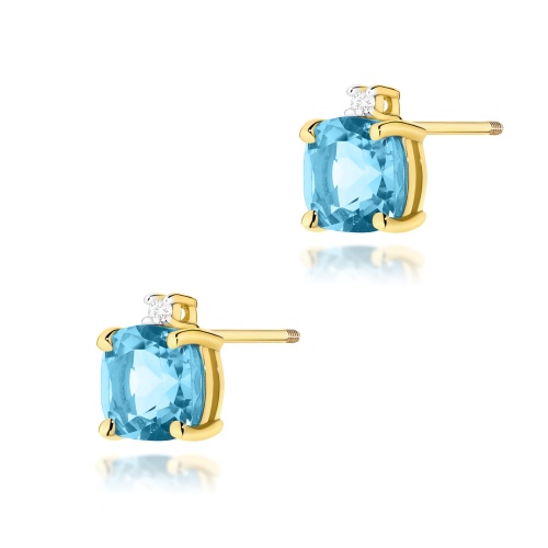 Fülbevaló K0573 Topáz Swiss 2 x 1,10ct Sárga arany Csavarmenetes stift