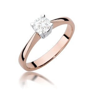 Pierścionek W0404 Diament Laboratoryjny 0,50ct różowe złoto