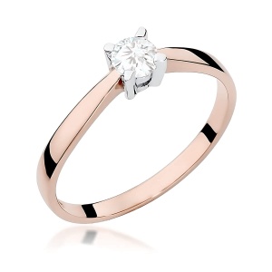Pierścionek W0242 Diament Laboratoryjny 0,20ct różowe złoto