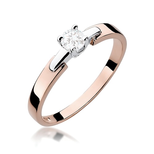 Bague W241 Diamant de laboratoire 0,20ct Or rose