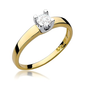 Pierścionek W0225B Diament Laboratoryjny 0,30ct żółte złoto