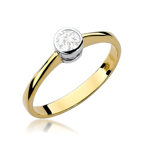 Pierścionek W0224B Diament Laboratoryjny 0,25ct żółte złoto