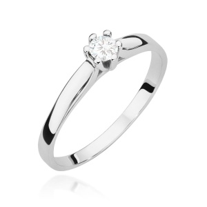 Pierścionek W0222 Diament Laboratoryjny 0,15ct białe złoto