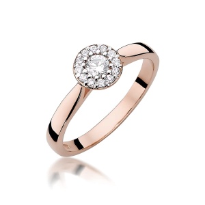 Pierścionek W0362 Diament Laboratoryjny 0,15ct różowe złoto