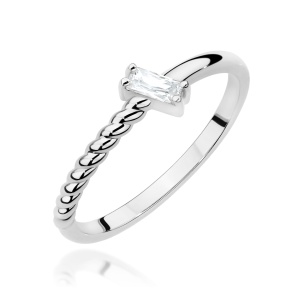 Pierścionek W0683 Diament 0,13ct białe złoto