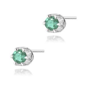 Kolczyki K0032 Szmaragd 2 x 0,15ct białe złoto