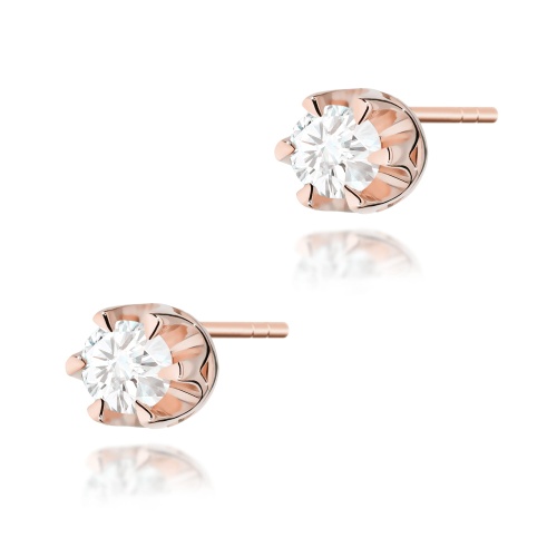 Cercei K0032 Diamant 2 x 0,12ct AUR ROZ