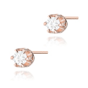 Kolczyki K0032 Diament 2 x 0,10ct różowe złoto