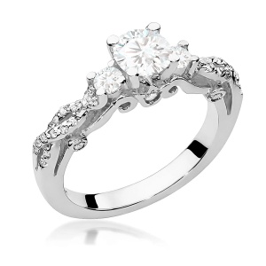 Pierścionek W0023 Biały szafir 0,60ct białe złoto