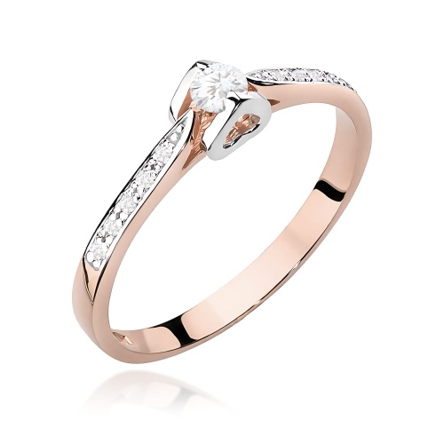Prsten W0435 Laboratorní diamant 0,10ct Růžové zlato