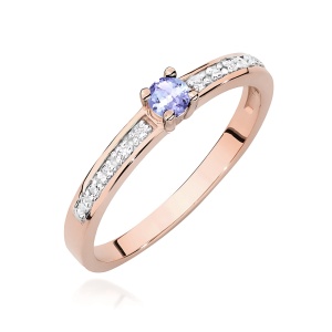 Pierścionek W0288 Tanzanit 0,15ct różowe złoto