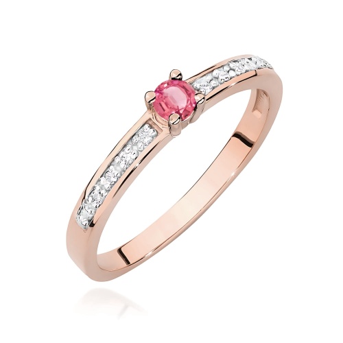 Prsteň W0288 Topás 0,15ct ružové zlato