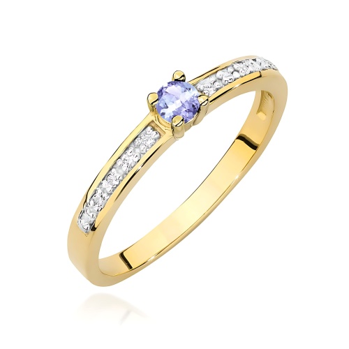 Pierścionek W0288 Tanzanit 0,15ct żółte złoto