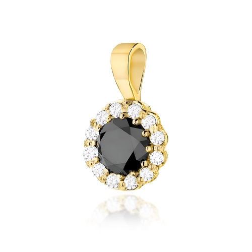 Pendentif Z0510 Diamant noir 0,50ct Or jaune
