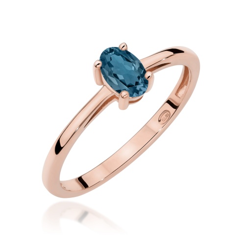 Prsteň W0685 Topás London Blue 0,50ct Ružové zlato