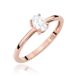 Pierścionek W0685 Szafir Biały 0,50ct różowe złoto