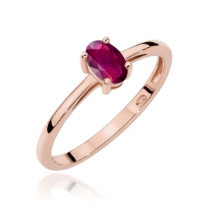 Pierścionek W0685 Rodolit 0,50ct różowe złoto
