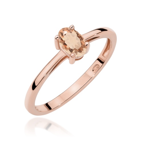 Pierścionek W0685 Morganit 0,40ct różowe złoto