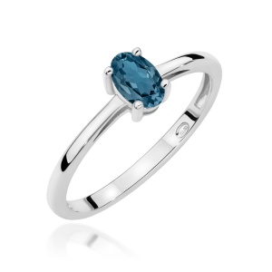 Pierścionek W0685 Topaz London Blue 0,50ct białe złoto