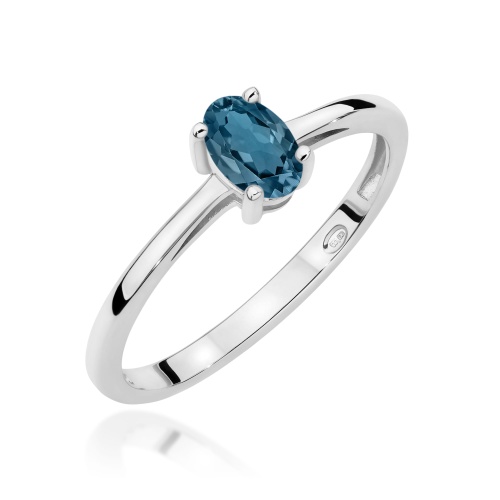 Gyűrű W0685 Topáz London Blue 0,50ct Fehér arany