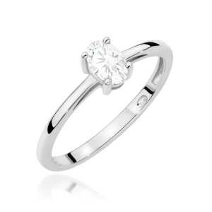 Pierścionek W0685 Szafir Biały 0,50ct białe złoto
