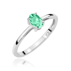 Pierścionek W0685 Szmaragd 0,40ct białe złoto