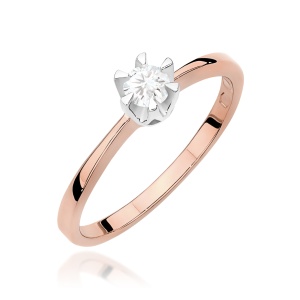 Pierścionek W0111 Diament 0,20ct różowe złoto
