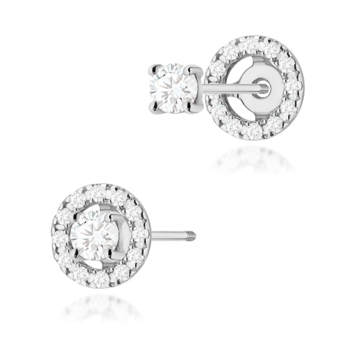 Ohrringe K0576 Diamant 2 x 0.10ct Weißgold šroubovací puzeta